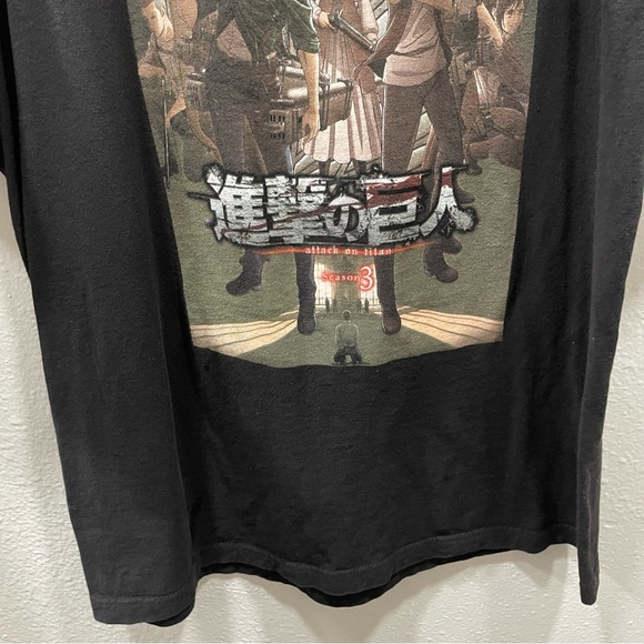 Attack On Titan Ripple Junction Season 3 Promo T-Shirt Adult Size Black Size XL - Picture 5 of 12